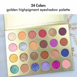 24 Colors Golden Highpigment Eyeshadow Palette（50pcs free shipping）