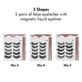 5 Pairs Of False Eyelashes With Magnetic Liquid Eyeliner