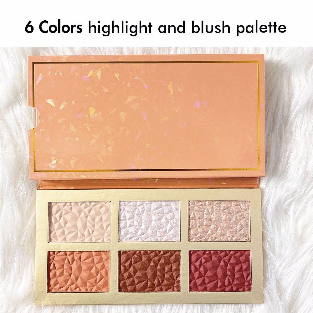 6 Colors Highlight and Blush Palette Private Label & Wholesale Blush Highlight