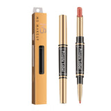 12 Colors Matte Matte Waterproof Gold Double-ended Lipstick Pen & Lip Liner