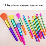 Latest Fashion Colorful Cosmetic Tools Makeup Brush 15pcs / Makeup brush Set Wholesale