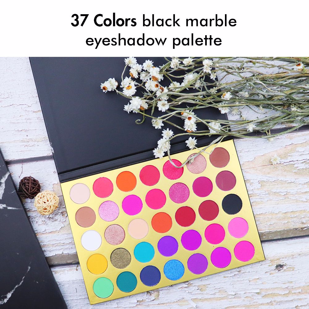 35 Colors Black Marble Eyeshadow Palette High Pigment / Blue Matte Eyeshadow Palette Custom - MSmakeupoem.com