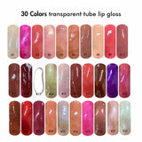 Brillant à lèvres hydratant transparent populaire de 30 couleurs/logo brillant de brillant à lèvres adapté aux besoins du client