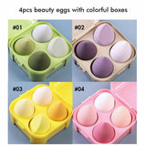 Oeufs de beauté 4pcs avec boîtes colorées / Oeufs de maquillage 4 en 1