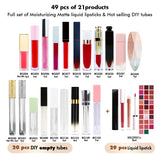 【Free Shipping】Sample Set of 49Pcs Full set of Moisturizing Matte liquid lipsticks & Hot selling DIY tubes