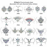 25 types de coffres de fête de carnaval décorés avec des autocollants de tatouage en diamant en résine