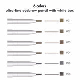 Lápiz de cejas ultrafino de 6 colores con caja blanca