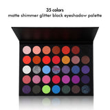 35 Color Matte Shimmer Glitter Black Eyeshadow Palette - MSmakeupoem.com