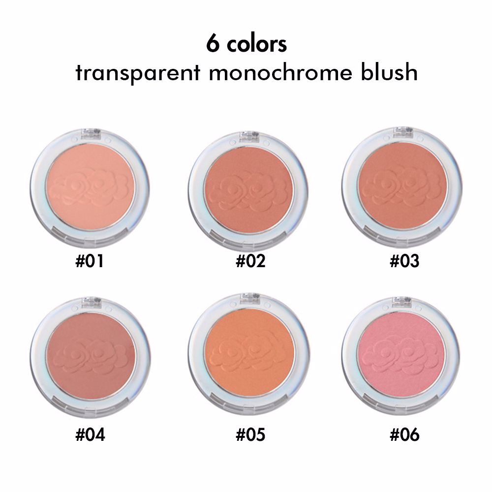 6 Colors Transparent Monochrome Blush