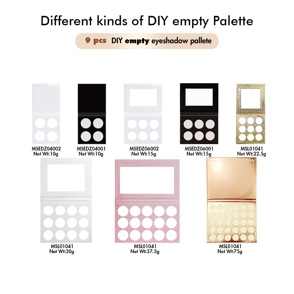 【Free Shipping】Sample Set of 169Pcs Full set of DIY Monochrome eyeshadow & Different kinds of DIY empty Palette