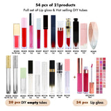 【Free Shipping】Sample Set of 54Pcs Full set of Lip gloss & Hot selling DIY tubes