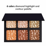 Palette de surbrillance et de contour de diamant de 6 couleurs