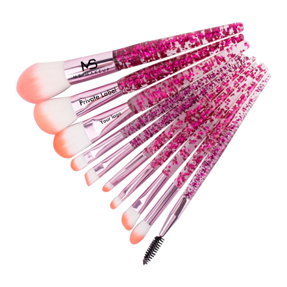 10PCS Cosmetic Brushes Set With Crystal Handle