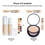 【Free Shipping】Sample Set of 20Pcs Full set of Liquid Creamy Foundation & Pressed Compact Powder