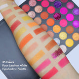 35 Colors Faux Leather White Eyeshadow Palette - MSmakeupoem.com
