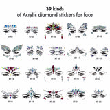 41 tipos de pegatinas de diamantes acrílicos para la cara
