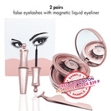 【SAMPLE】2 Pairs Of False Eyelashes With Magnetic Liquid Eyeliner -【Free Shipping On Mix Order Over $39.9】