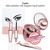 2 Pairs Of False Eyelashes With Magnetic Liquid Eyeliner - MSmakeupoem.com