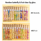 Random Butterfly & Fruit Klarer Lipgloss / Ms Makeup Lip Goloss Vendor