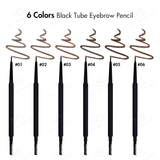 6 Colors  Black Tube Eyebrow Pencil【30PCS Free Shipping & Free Print Logo】