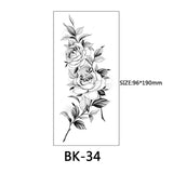 40 types d'autocollants de tatouage de fleur de croquis