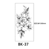 40 types d'autocollants de tatouage de fleur de croquis