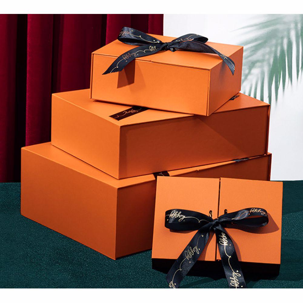 High Quality Orange Large Gift Box Empty Paper Boxes Recyclable