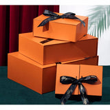 Caja de regalo grande naranja de alta calidad Cajas de papel vacías reciclables
