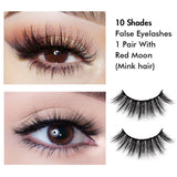Falsche Wimpern 1 Paar mit Red Moon (Nerzhaar)