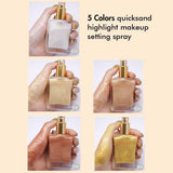 5 colores Quicksand Highlight Makeup Setting Spray Private Label