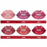 Brillo de labios con espejo de tapa rosa de 6 colores