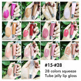 28 Colors Squeeze Tube Jelly Lip Gloss - MSmakeupoem.com
