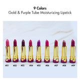 9 Color Gold & Purple Tube Moisturizing Lipstick