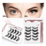 5 Pairs Of False Eyelashes With Magnetic Liquid Eyeliner