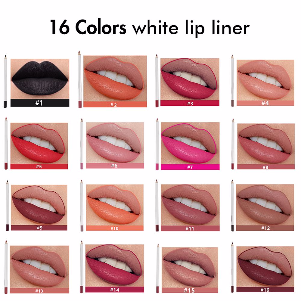 16 Colors white lip liner - MSmakeupoem.com