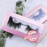 【SAMPLE】False Eyelashes 1 Pair With Square Pink Box(Mink hair)  -【Free Shipping On Mix Order Over $39.9】