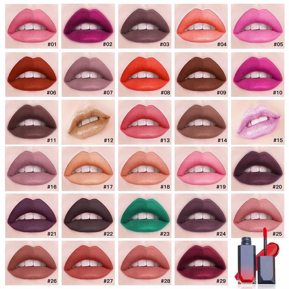 29 Colors Gradient Square Tube Liquid Lipsticks - MSmakeupoem.com