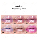 Nouveaux brillants à lèvres holographiques 6 couleurs