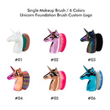 Single Makeup Brush / 6 Colors Unicorn Foundation Brush Custom Logo