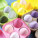 4 huevos de belleza con cajas de colores/huevos de maquillaje 4 en 1