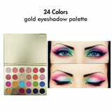 24 Colors Gold Eyeshadow Palette Custom Logo / High-pigment Eyeshadow Pan - MSmakeupoem.com