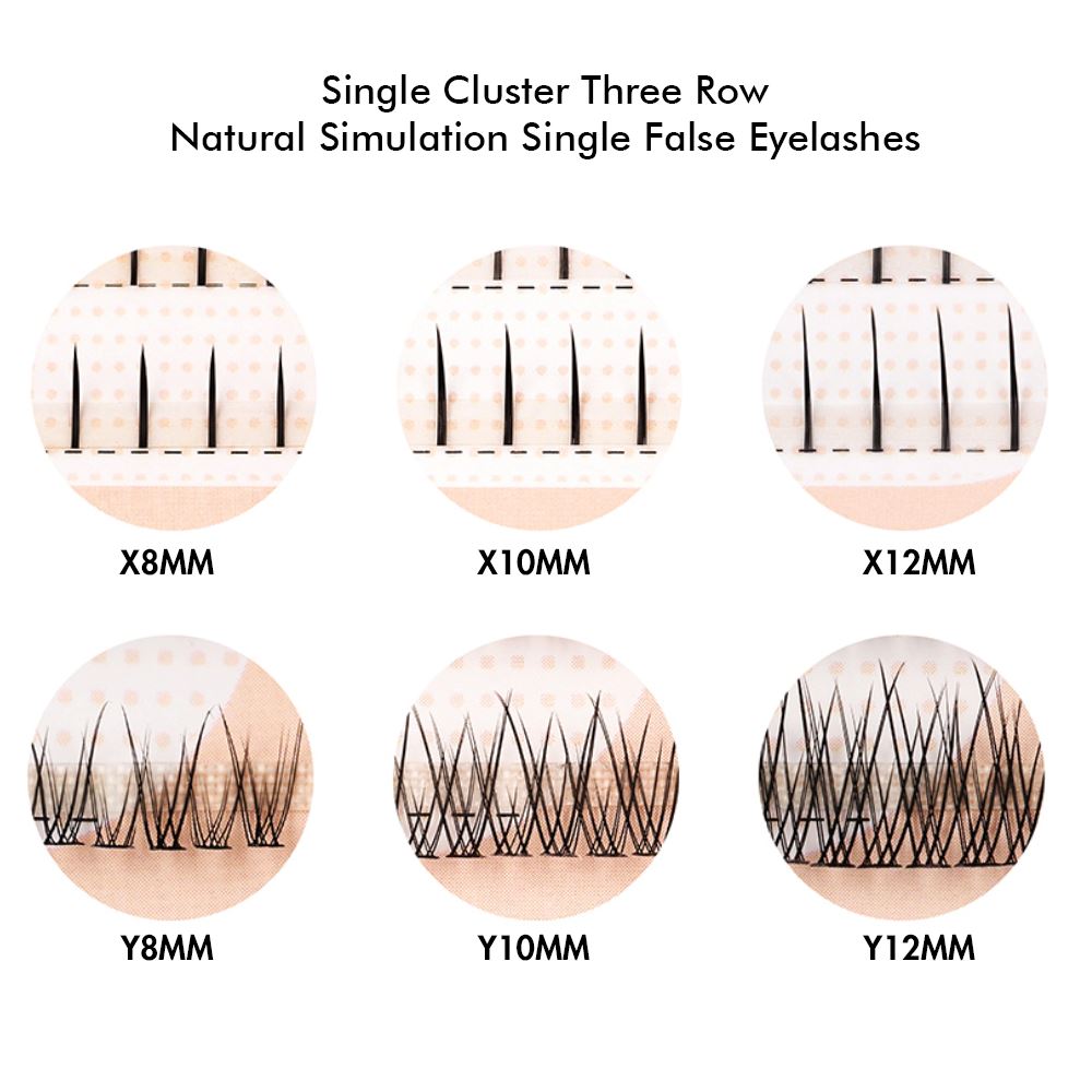Single Cluster Three Row Natural Simulation Single False Eyelashes