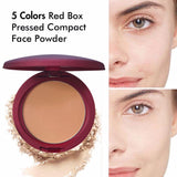 Low Moq Matte Pressed Compact Face Powder With Red Box Cosmetics Supplier（50pcs free shipping）