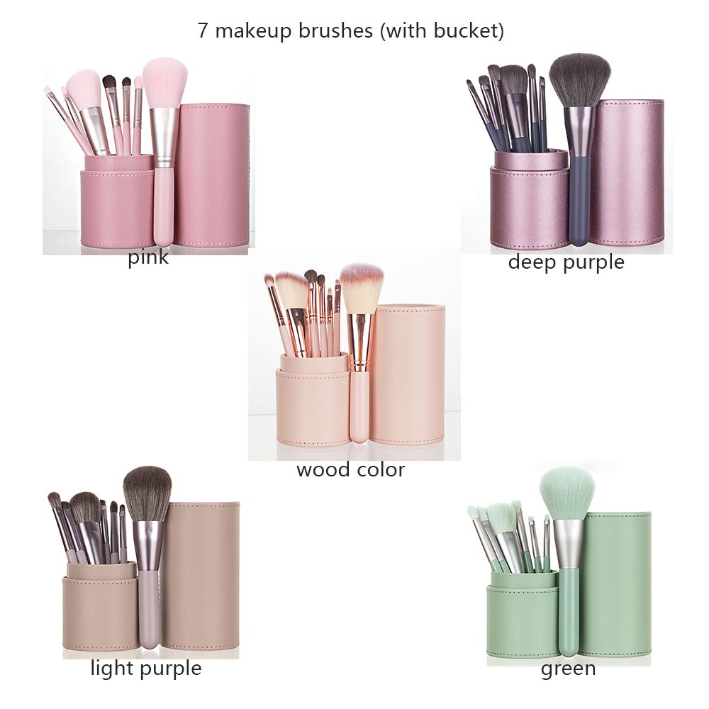 7 makeup brushes (with bucket)