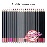 【ÉCHANTILLON】 Crayon à lèvres en tube noir de 21 couleurs - 【Livraison gratuite sur commande mixte de plus de 39,9 $】