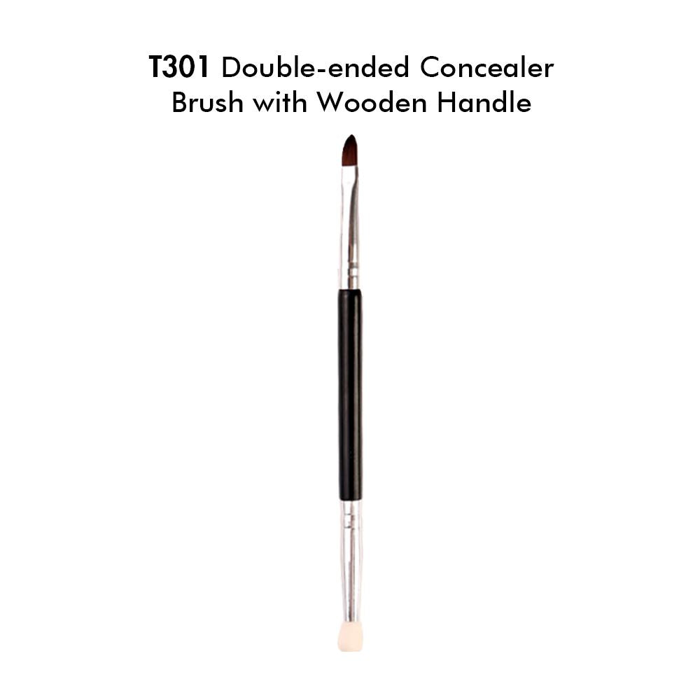 T301 Double-ended Concealer Brush with Wooden Handle