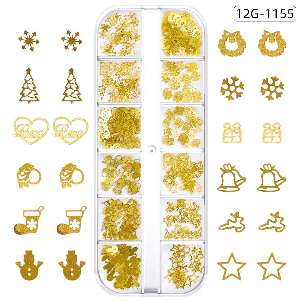 Christmas Theme/Gold Glitter/Nail Art Patches/Cosmetics Patches