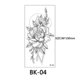 40 types d'autocollants de tatouage de fleur de croquis