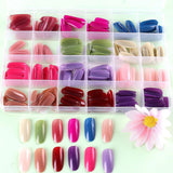 12 Color Solid Fake Nail Patches