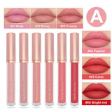 Nude Pink matte lip gloss Set (6PCS)